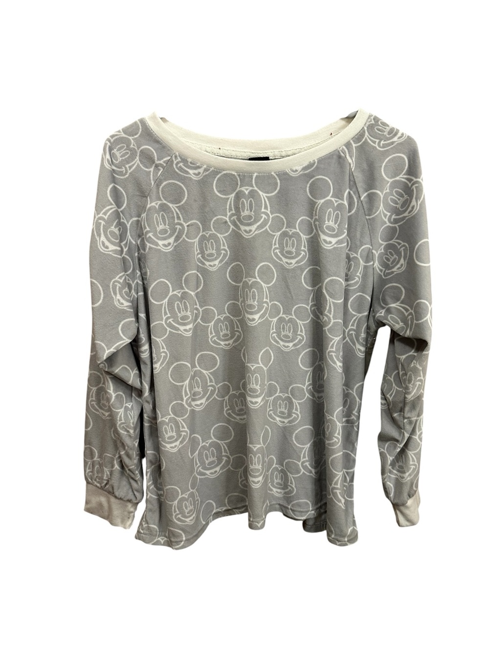 Disney Mickey Mouse Gray Pajama Top Large